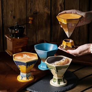 Tazza da caffè creativa leggera di lusso in ceramica con Design esagonale tazza da acqua ad alto valore per tè pomeridiano tazza da caffè - Product Image 1