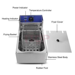 Friteuses électriques professionnelles de qualité commerciale multi-prises en acier inoxydable de comptoir 16 <span class=keywords><strong>220V</strong></span> 2.5Kw en provenance de Chine - Product Image 2