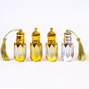 Mini <span class=keywords><strong>Bouteille</strong></span> 6ml Recyclable Vide en Verre Cristal pour Attar, Parfum Oud Arabe, Huiles Essentielles avec Applicateur à Bille - Product Image 2