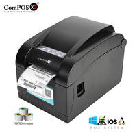 Printer Thermal Langsung Murah 58/80mm A4 Portabel untuk Kaos, Struk, Barcode, Label Harga, Stiker USB 3-inci 203dpi