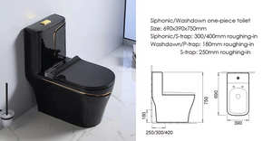 Vàng Đen dòng thiết bị vệ sinh WC tủ quần áo nước phòng tắm tầng gắn thiết kế sang trọng Vòng nhà vệ sinh commode cho nhà khách sạn - Product Image 5