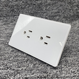 เต้ารับติดผนังกระจกนิรภัยแบบโมเดิร์น 1 ช่อง 240V 10A IP20 ควบคุมแบบสัมผัส 1 ช่อง สีดำ ขาว เงิน พอร์ต USB 2 ช่อง รองรับแอป Smart Life - Product Image 3