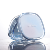 Nouvelles couleurs, boîte à coussin d'air pliable en plastique transparent bleu glace pour poudre compacte, blush, poudre libre, crème BB CC
