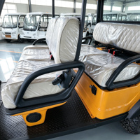 Voiturette de golf électrique tout-terrain 6 places 4+2, 72V Lithium, sièges de luxe à surpiqûres diamantées, pour hôtels, complexes hôteliers et excursions