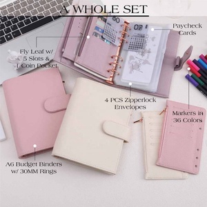 洪博新款畅销24色玫瑰金6环A6软荔枝皮经济型活页夹带插页可作为结婚礼物 - Product Image 1