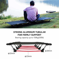 Lit de camp pliable multifonctionnel moderne en alliage d'aluminium ultraléger pour la randonnée, les voyages, la survie, le camping en plein air