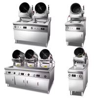 Wok rotatif intelligent entièrement automatique en acier inoxydable de luxe Semikron pour cuisine de restaurant, alimenté par batterie