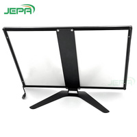 Enseigne lumineuse de promotion d'entreprise personnalisable pour magasin de détail durable, boîte à lumière LED de bureau stable à base trapézoïdale en forme de L