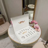 Boîtes cadeaux de luxe avec couvercle magnétique personnalisé pour ensemble de soins de la peau, texture de feuille d'estampage haut de gamme, étui cosmétique haut de gamme, emballage de peptides