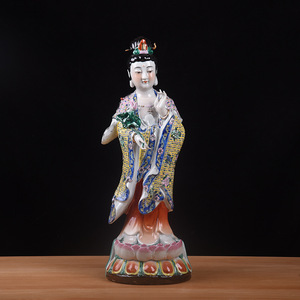 รูปปั้นเจ้าแม่กวนอิมสูง56ซม. รูปปั้นเซรามิกเพ้นท์ด้วยมือพระ<span class=keywords><strong>แม่</strong></span> - Product Image 2