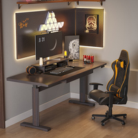 Bureau de direction réglable en hauteur au design professionnel, bureau de bureau haut de gamme en bois massif, tables de bureau intelligentes électriques