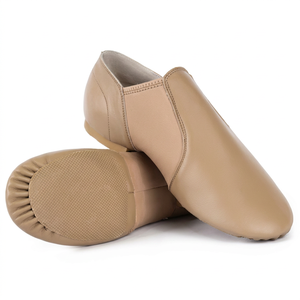 Zapatos de Jazz Profesionales Baifa Danzo con Suela Partida, Parte Superior de Cuero Genuino y Suela Elástica Color Bronceado, Zapatos de Baile Unisex para Mujer - Product Image 1