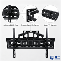 Soporte de Pared para TV LED LCD, Rotación de ±90 Grados, para Pantallas de 32-80 Pulgadas, VESA 600*400, Brazos Articulados Dobles, Suministro de Fábrica