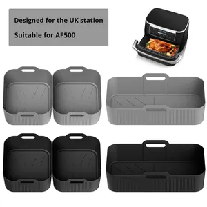 Plateau rectangulaire <span class=keywords><strong>en</strong></span> <span class=keywords><strong>silicone</strong></span> réutilisable, pliable, écologique, résistant à la chaleur, <span class=keywords><strong>pour</strong></span> friteuse à <span class=keywords><strong>air</strong></span>, micro-ondes, cuisson, plats - Product Image 1