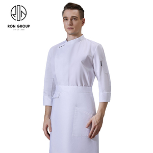 Veste <span class=keywords><strong>de</strong></span> <span class=keywords><strong>chef</strong></span> à manches longues respirante avec impression <span class=keywords><strong>de</strong></span> logo personnalisé, pour restaurant, cuisine, boulangerie, barista, vêtements <span class=keywords><strong>de</strong></span> cuisine, uniforme - Product Image 5
