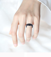 Nouvelle bague de couple en acier inoxydable, style tendance, double rangée de diamants, pour hommes et femmes, en acier titane, vente en gros