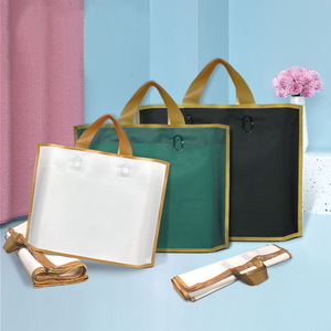 Fashion clear printing packaging bags with handle big small carrier plastic package bag manufacturer