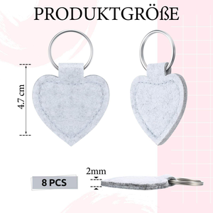 พวงกุญแจรูปหัวใจทำจากผ้าสักหลาด พิมพ์ลายซิลค์สกรีน ขนาด 4.1x4.5 ซม. ของตกแต่งบ้านสำหรับเทศกาล - Product Image 2