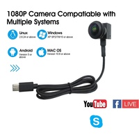 Mini caméra USB 2MP WDR 15*15mm, grand angle 160 degrés, 1.7mm, Android OTG, mini caméra USB Type C, caméra vidéo audio de sécurité