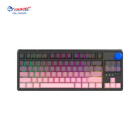 Clavier mécanique à membrane étanche KBL-088MN avec rétroéclairage LED, touches interchangeables à chaud, programmable, inclinable, filaire, avec bouton rotatif pour le gaming