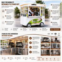 Chariot à café mobile personnalisé, chariot alimentaire, kiosque à café portable, camion de restauration pour événements commerciaux de rue