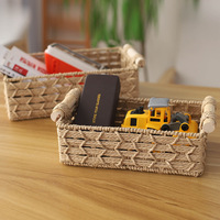 Panier de rangement de bureau en corde tressée pour cosmétiques, clés, collations, table basse