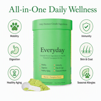 Poudre multivitaminée pour chien, complément alimentaire pour la santé canine, mobilité, digestion, immunité, santé de la peau et du pelage, vieillissement sain, saveur bacon et citrouille, 216g