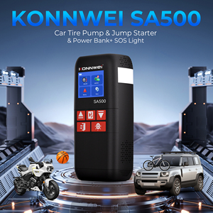 <span class=keywords><strong>Arrancador</strong></span> de Coches y Banco de Energía 10400 mAh Konnwei SA500 4 en 1: Inflador de Neumáticos 120psi y 12V, <span class=keywords><strong>Arrancador</strong></span> de Batería y Luz SOS - Product Image 2