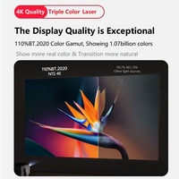 Projecteur laser triple 4K JMGO N1S, 4K Ultra HD, système d'exploitation Android intelligent, mise au point automatique, 360° °   Stabilisateur pour le cinéma à domicile et les jeux