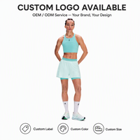 Conjunto Deportivo de 2 Piezas para Mujer OEM, Top Corto Tipo Racerback y Pantalones Cortos 2 en 1, Color Menta, Ropa Deportiva para Gimnasio, Fabricante Mayorista