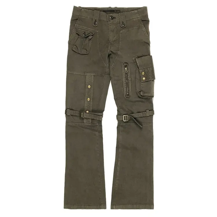 Djdi-pantalon cargo en coton à poches multiples pour hommes, Logo personnalisé, pantalon de Sport, grande taille, Streetwear, pantalon à boutons, nouveau