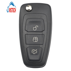 Carcasa de llave de Control remoto con tapa de maletero de 3 botones MS para Ford, carcasa de mando a distancia plegable de repuesto para vehículo con hoja en blanco sin cortar FO21 - Product Image 1