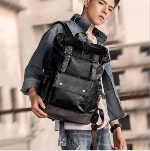 Mochila de Cuero PU de Lujo para Hombre, Estilo Nuevo, Versión Coreana, Bolso de Viaje de Moda con Cierre de Cremallera, Patrón de Letras, Marca Viki, Grande - Product Image 6