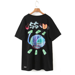 แฮปปี้ฮัทชุดเดรสลำลองสำหรับผู้หญิงทรงหลวมคอกลมระบายอากาศได้ดีพิมพ์ลายชุดฤดูร้อนขนาดพลัสสวมใส่ได้ทุกวัน TN7558 - Product Image 5