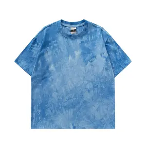 Puff Print Your Design Tie Dye Short Sleeves Oversized 180 Grams 100% Cotton Blank T-Shirts