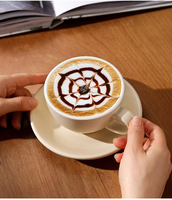 Ensemble de tasses et soucoupes à café et thé en céramique mat 300ml 220ml 75ml, style européen, pour latte, compétition d'espresso, café, design luxe léger