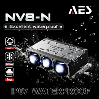 Projecteur auxiliaire bi-LED à trois lasers AES, 90W, 10 mètres, 1300LX, puissant, coupe-lumière plat, pour calandre de voiture
