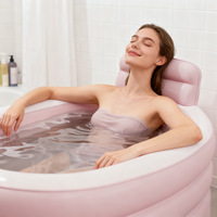 Baignoire gonflable en PVC pour adultes, mini-baignoire de trempage et de vapeur pour 2 personnes, rose – Approvisionnement direct usine