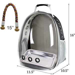 Bolsa de viaje <span class=keywords><strong>para</strong></span> pájaros Clear Space Parrot Bird Cage Carriers Bag <span class=keywords><strong>para</strong></span> llevar <span class=keywords><strong>mochila</strong></span> portátil de transporte de mascotas con bandeja de metal Percha de madera - Product Image 2