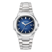 F8003 2026 Nouvelle Montre de Luxe pour Homme, Étanche, Affichage Lumineux de la Date, Acier Inoxydable, Carrée, à Quartz, Reloj Hombre