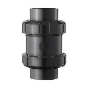 Vanne de retenue manuelle à double joint en PVC, vanne unidirectionnelle en PVC, vanne de retenue verticale DN15-DN100 pour huile, eau, gaz - Product Image 1