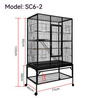 Cage à oiseaux multifonctionnelle grande taille, design superposé, résistante à la corrosion, vente en gros d'usine