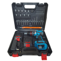 Juego de Taladro Inalámbrico Portátil de 21 V con Batería de Iones de Litio Recargable, Destornilladores Eléctricos Multifuncionales para el Hogar