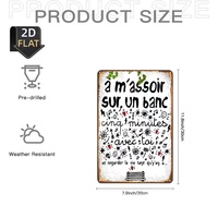 Plaque en métal avec citation française, plaque en étain vintage romantique, décoration murale rustique pour la maison et le jardin