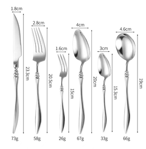 Bán buôn Chất lượng cao Flatware dao muỗng và nĩa bạc <span class=keywords><strong>sets</strong></span> 304 thép không gỉ sang trọng thiết lập dao kéo cho khách sạn - Product Image 4