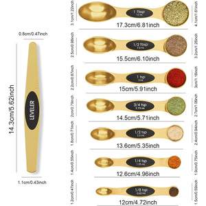 Juego de Cucharas Medidoras Magnéticas de Acero Inoxidable con Nivelador, Cucharas Medidoras Apilables de Metal para Hornear, <span class=keywords><strong>Tazas</strong></span> Medidoras - Product Image 3