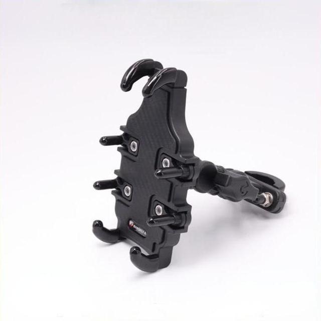 Bike Phone Mount with Vibration Damper Anti-Shock Aluminum Alloy Universal for Motorcycle Cycling Scooter