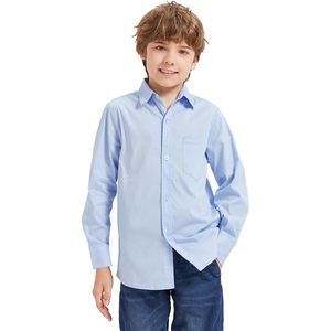 Chemise habillée à manches longues pour garçons, en coton Oxford, avec poche poitrine, pour uniformes scolaires, de 9 mois à 16 ans - Product Image 1