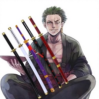 11 modèles d'épées d'anime japonais, armes en bois, One Piece Luffy Zoro, accessoires de cosplay, armes d'autodéfense, vente en gros