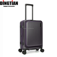 Valise de voyage pliable à ouverture frontale avec porte-gobelet, balance intégrée, compression sous vide et roues pivotantes USB